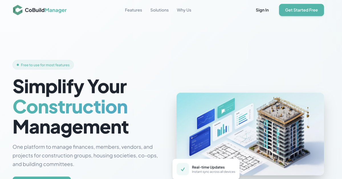 CoBuild Manager - Construction & Building Project Management Platform